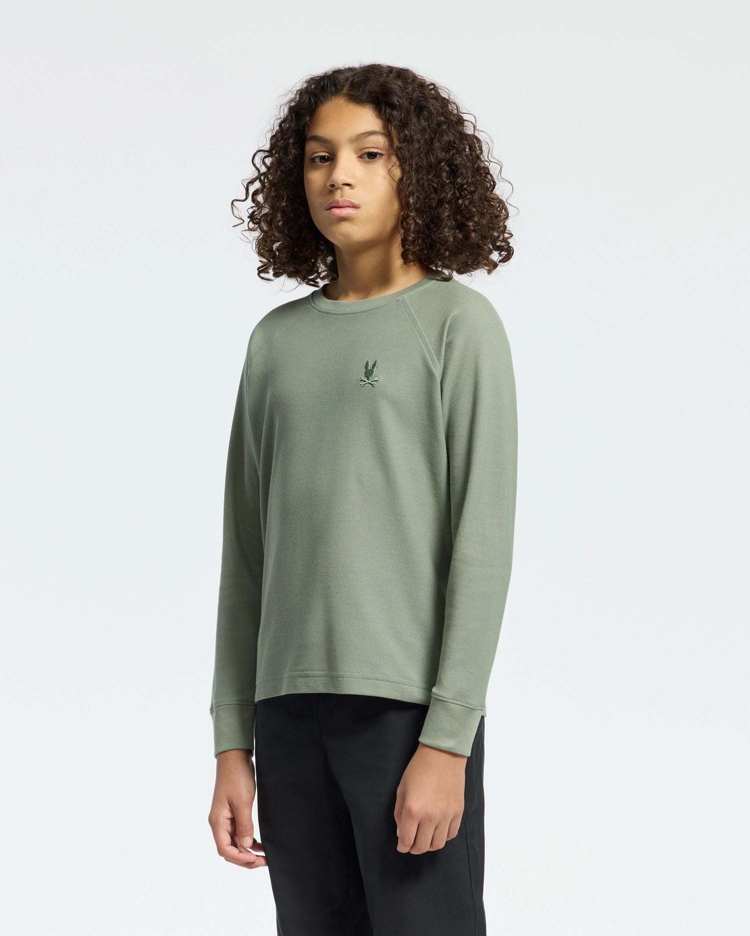 KIDS TAYLOR PIQUE LONG SLEEVE TEE - B0T580F200