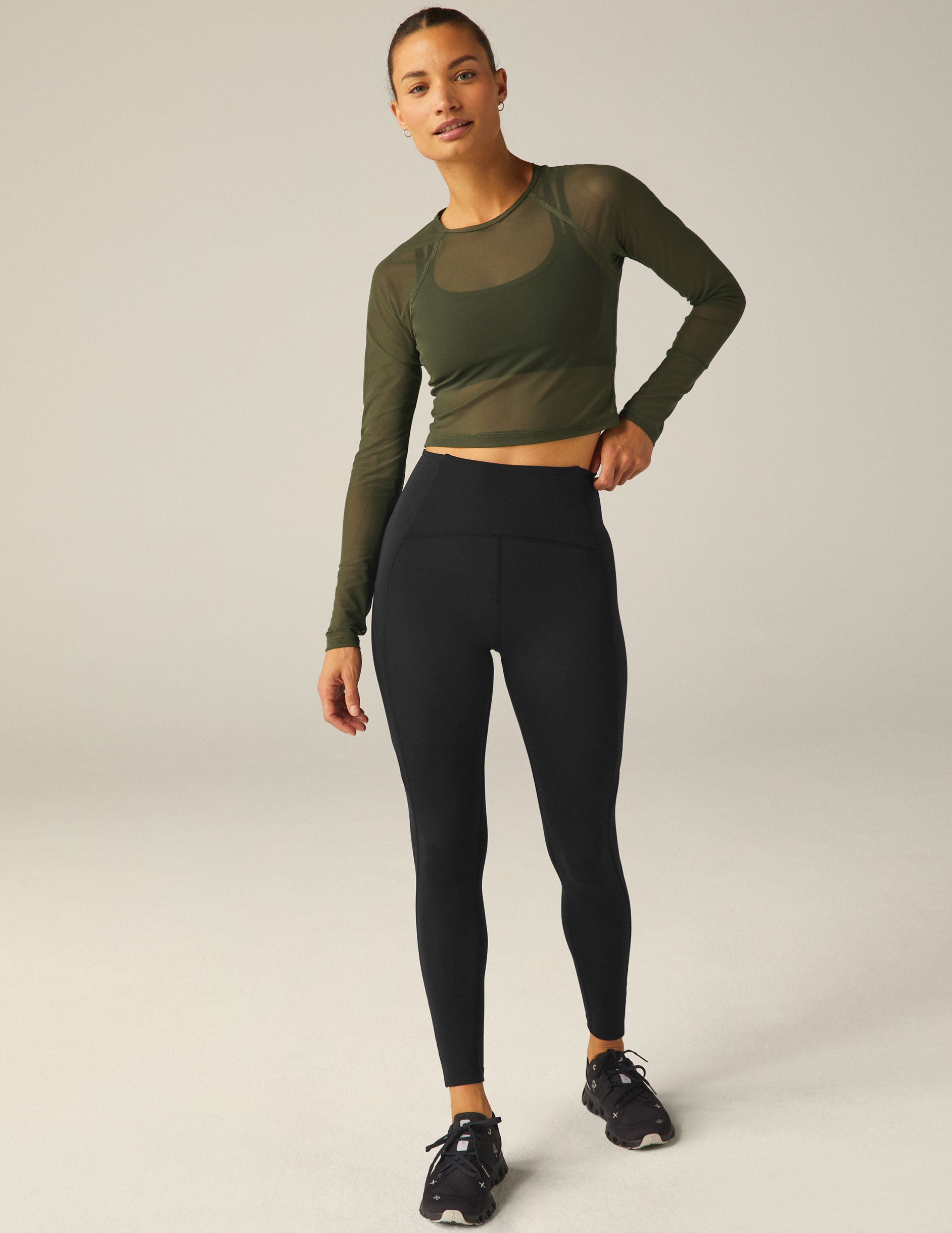 Show Off Mesh Long Sleeve Cropped Top