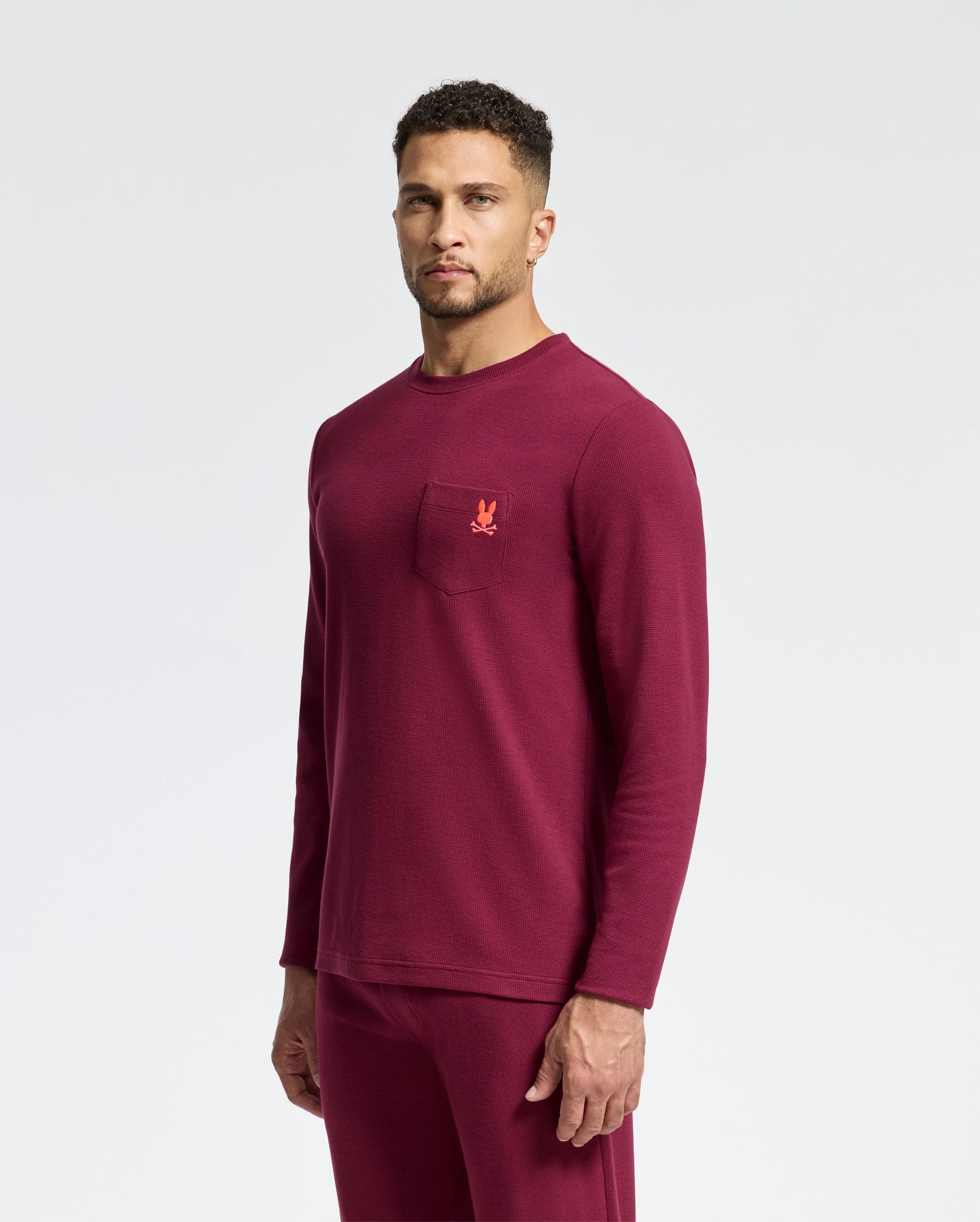 MENS VAL WAFFLE LOUNGE LONG SLEEVE TEE - B6T672E200