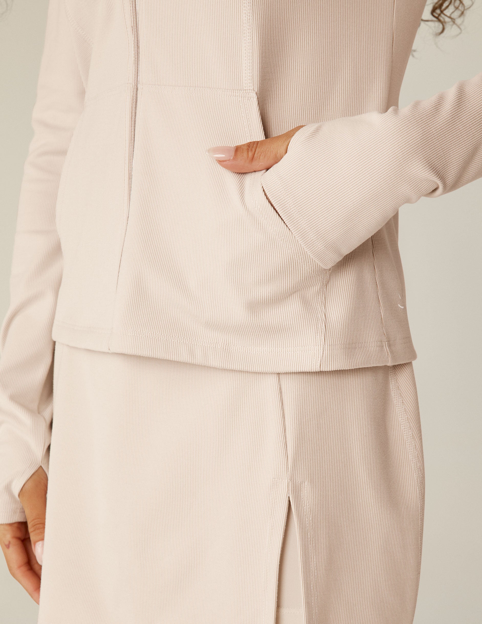 Heather Rib Morning Jog Hoodie