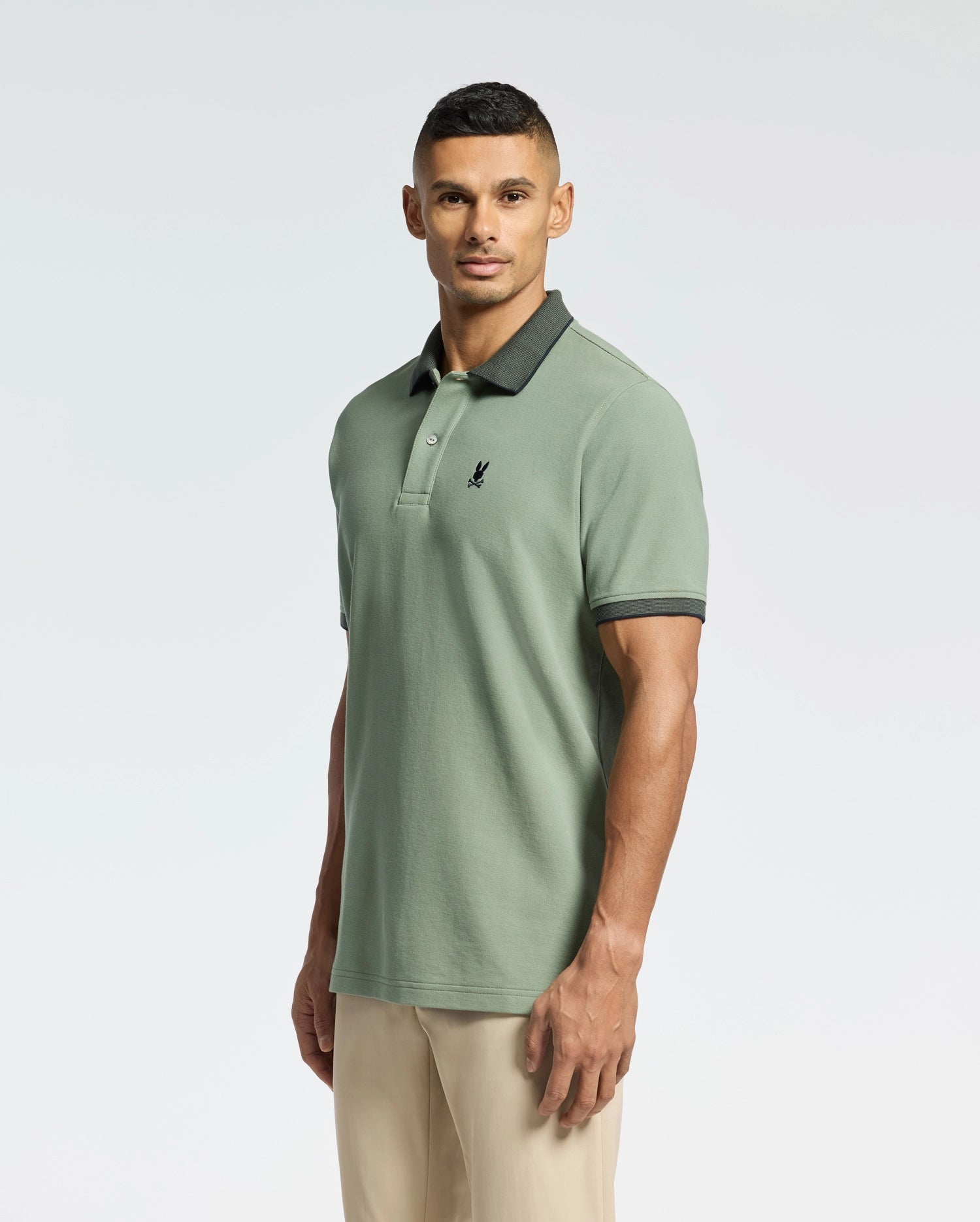 MENS JONAS STRIPE COLLAR PIQUE POLO - B6K583F200