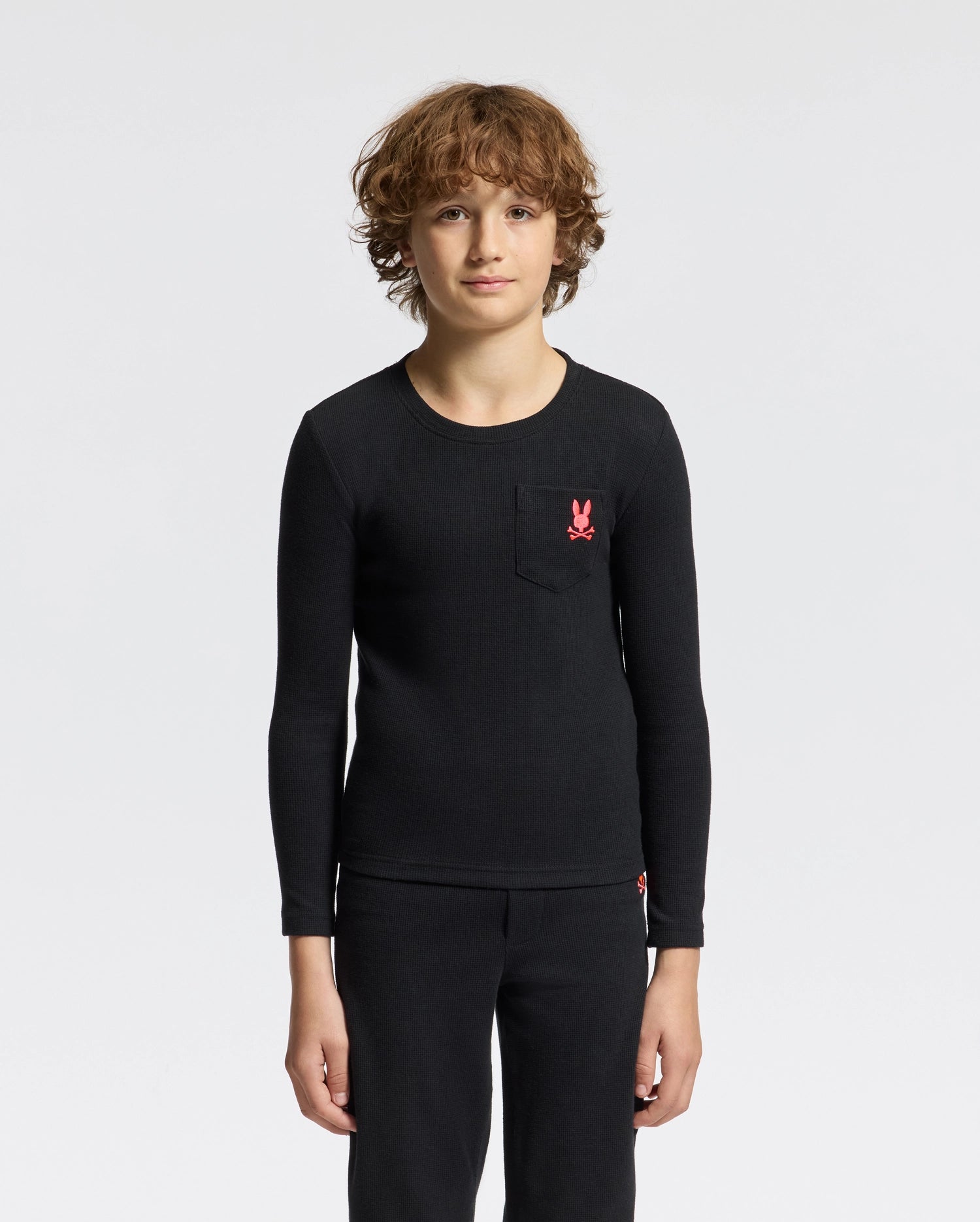 KIDS VAL WAFFLE LONG SLEEVE TEE - B0T672E200