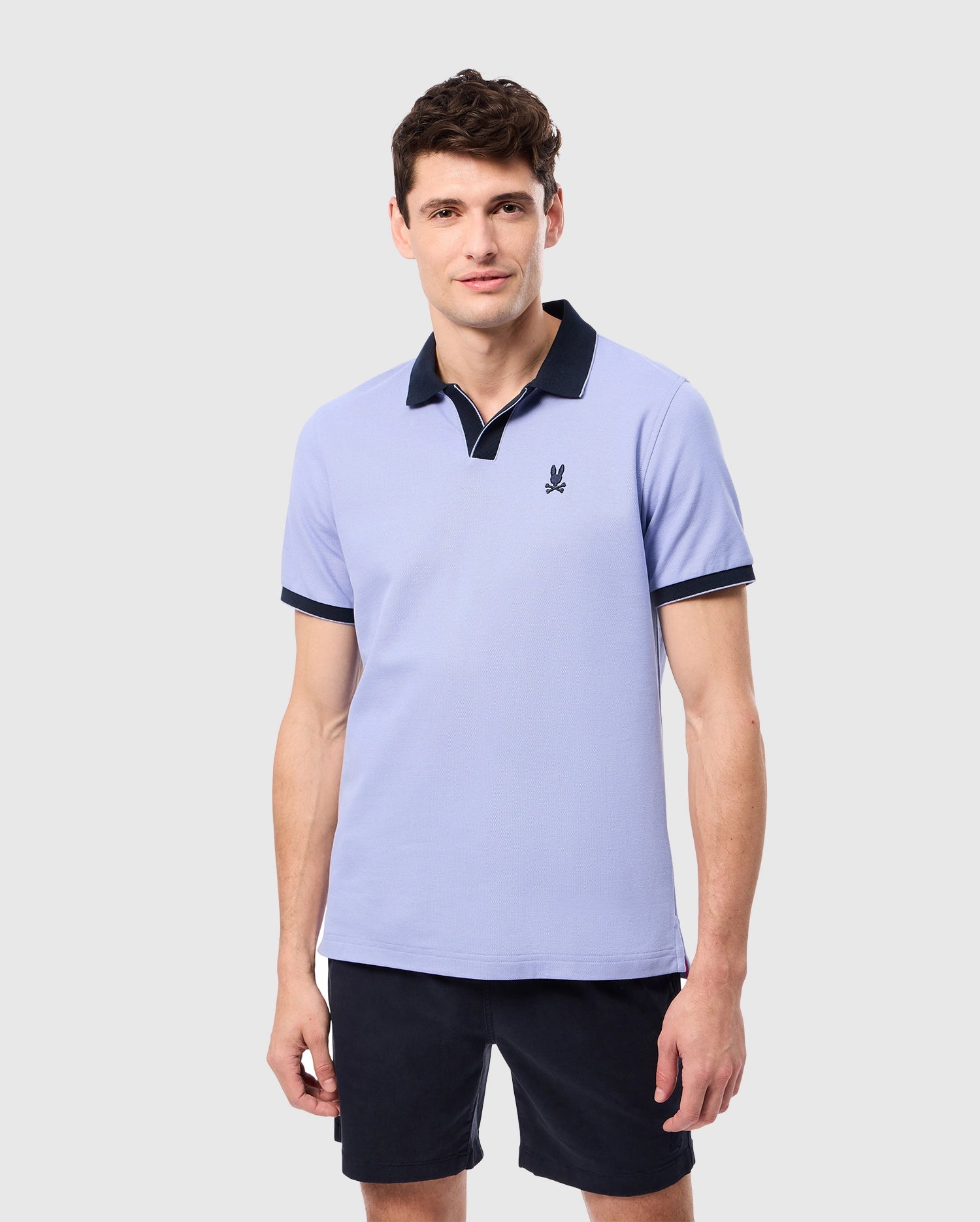 MENS RICHARDS JOHNNY COLLAR PIQUE POLO SHIRT - B6K641C200