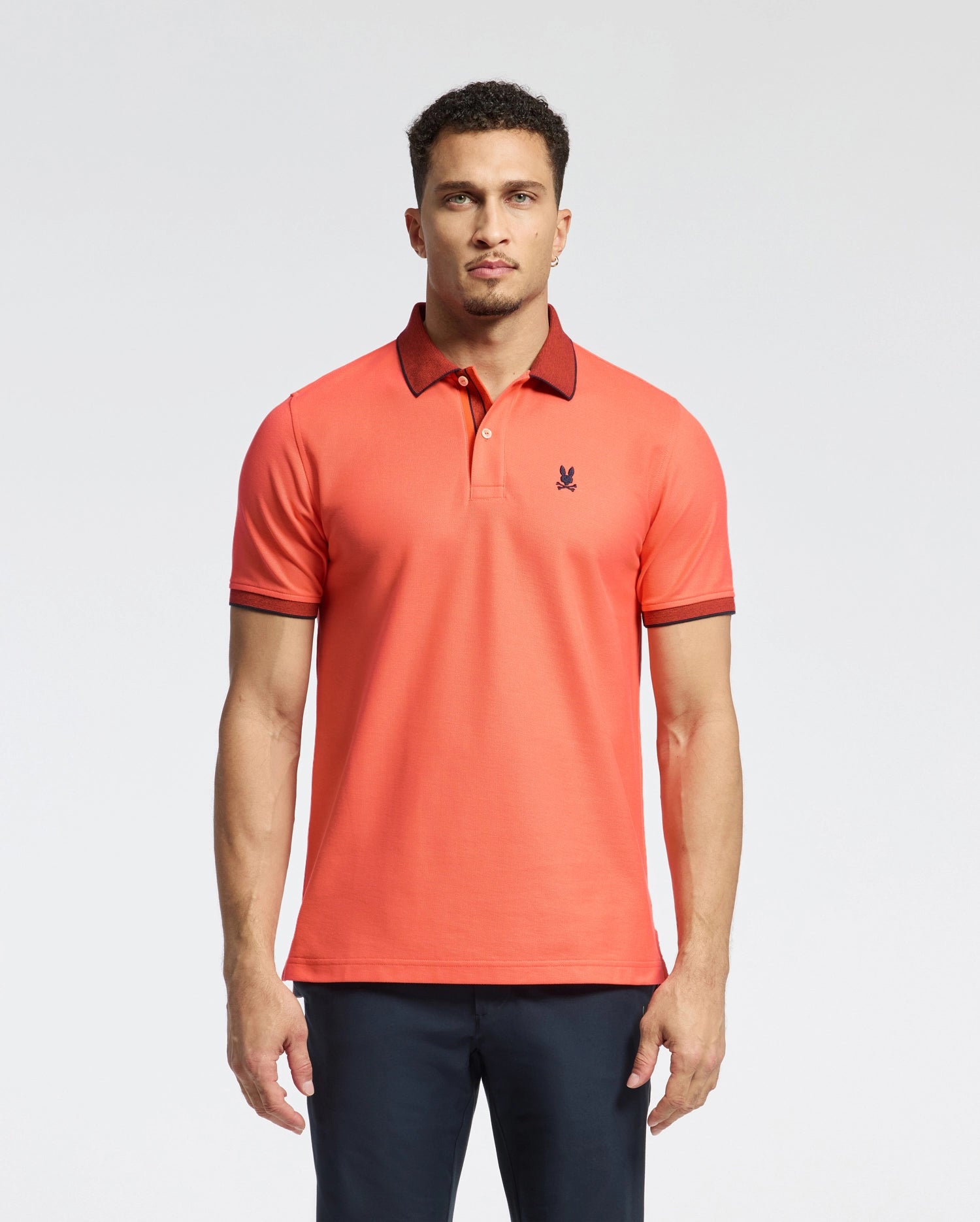 MENS JONAS STRIPE COLLAR PIQUE POLO - B6K583F200