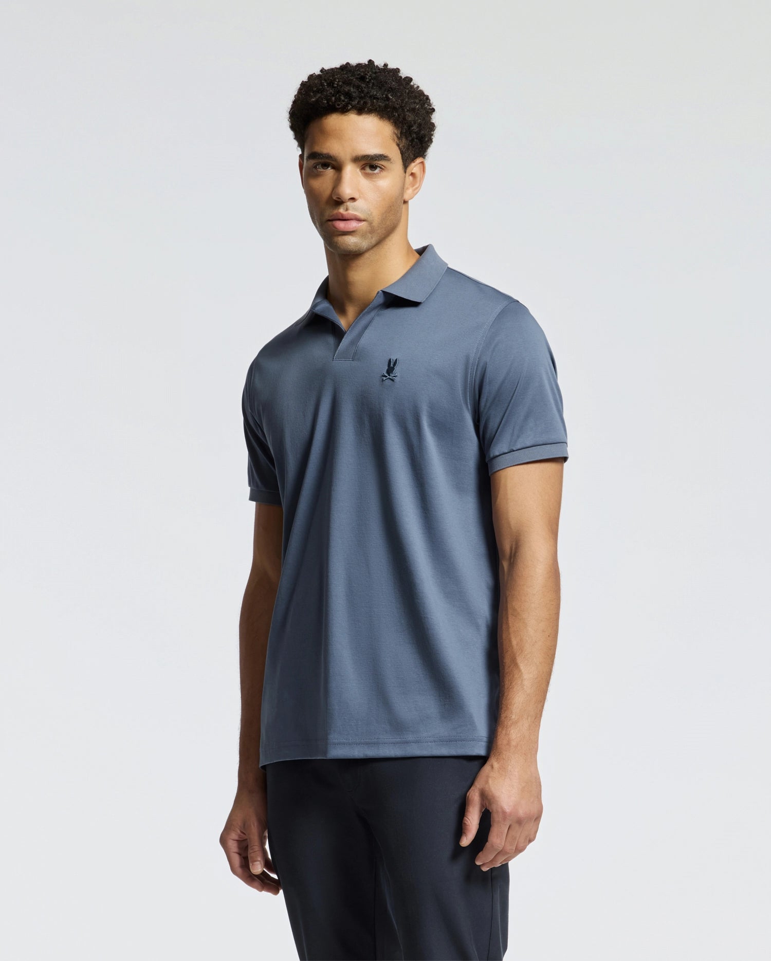 MENS BROADWAY PIMA INTERLOCK JOHNNY COLLAR POLO - B6K891D200