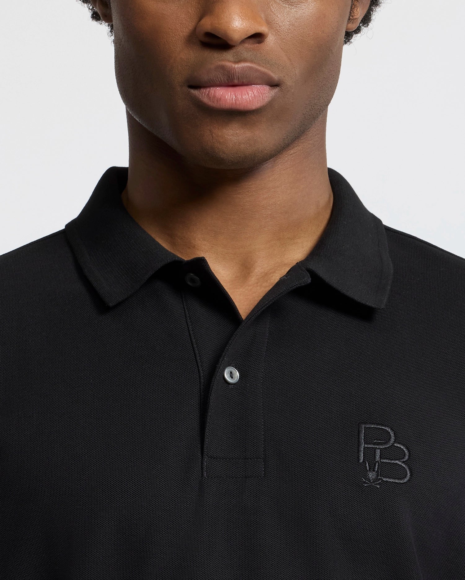 MENS NICHOLSON RIB COLLAR PIQUE POLO - B6K401F200
