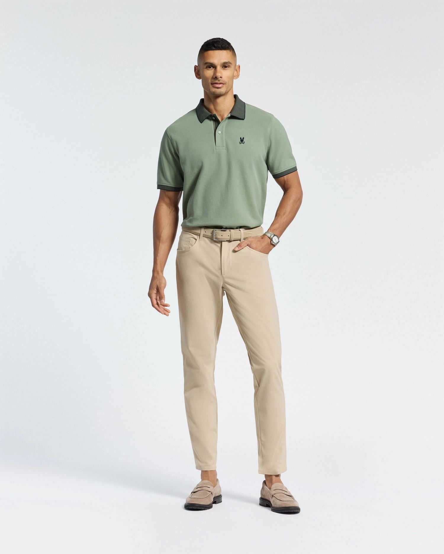 MENS JONAS STRIPE COLLAR PIQUE POLO - B6K583F200