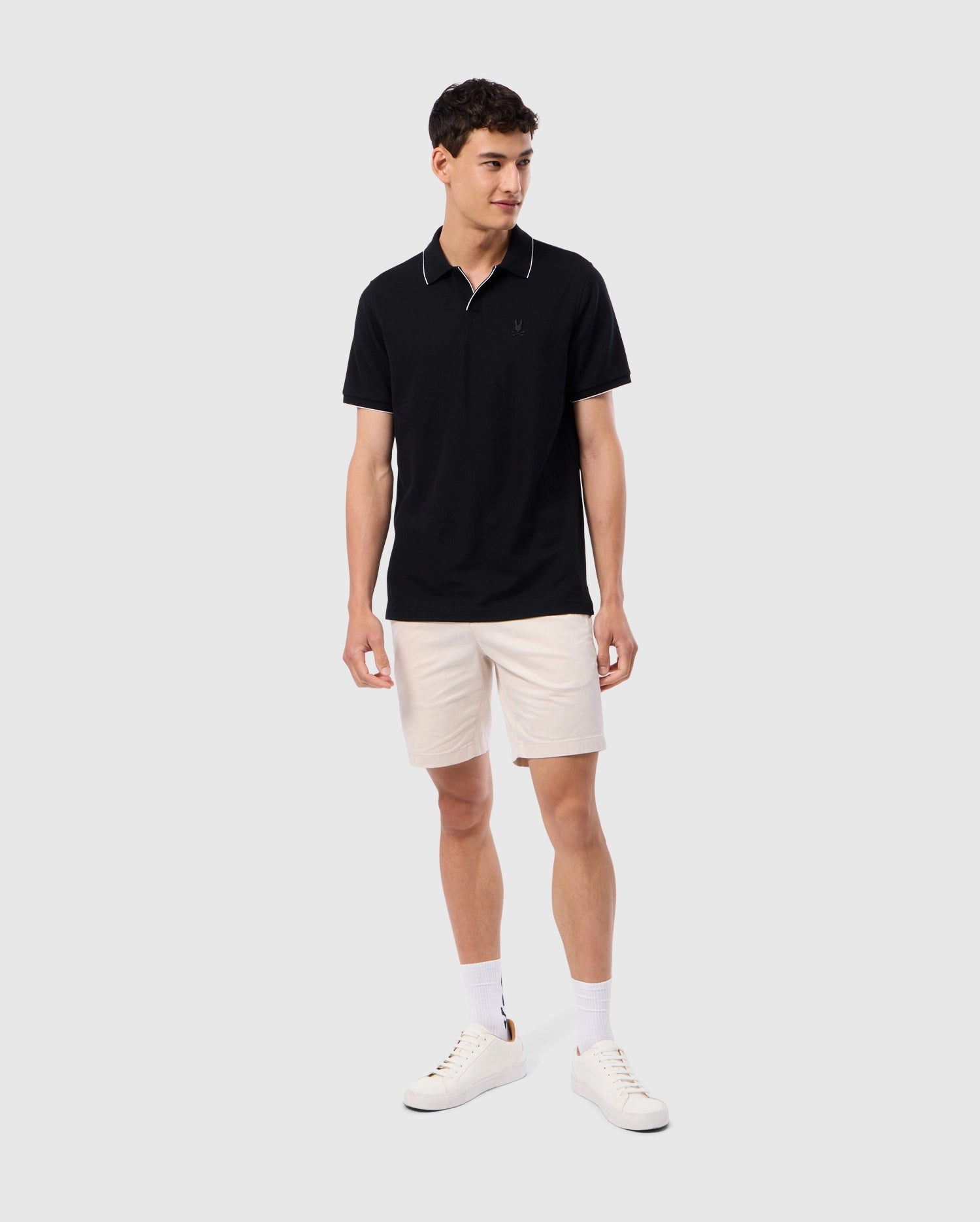 MENS RICHARDS JOHNNY COLLAR PIQUE POLO SHIRT - B6K641C200