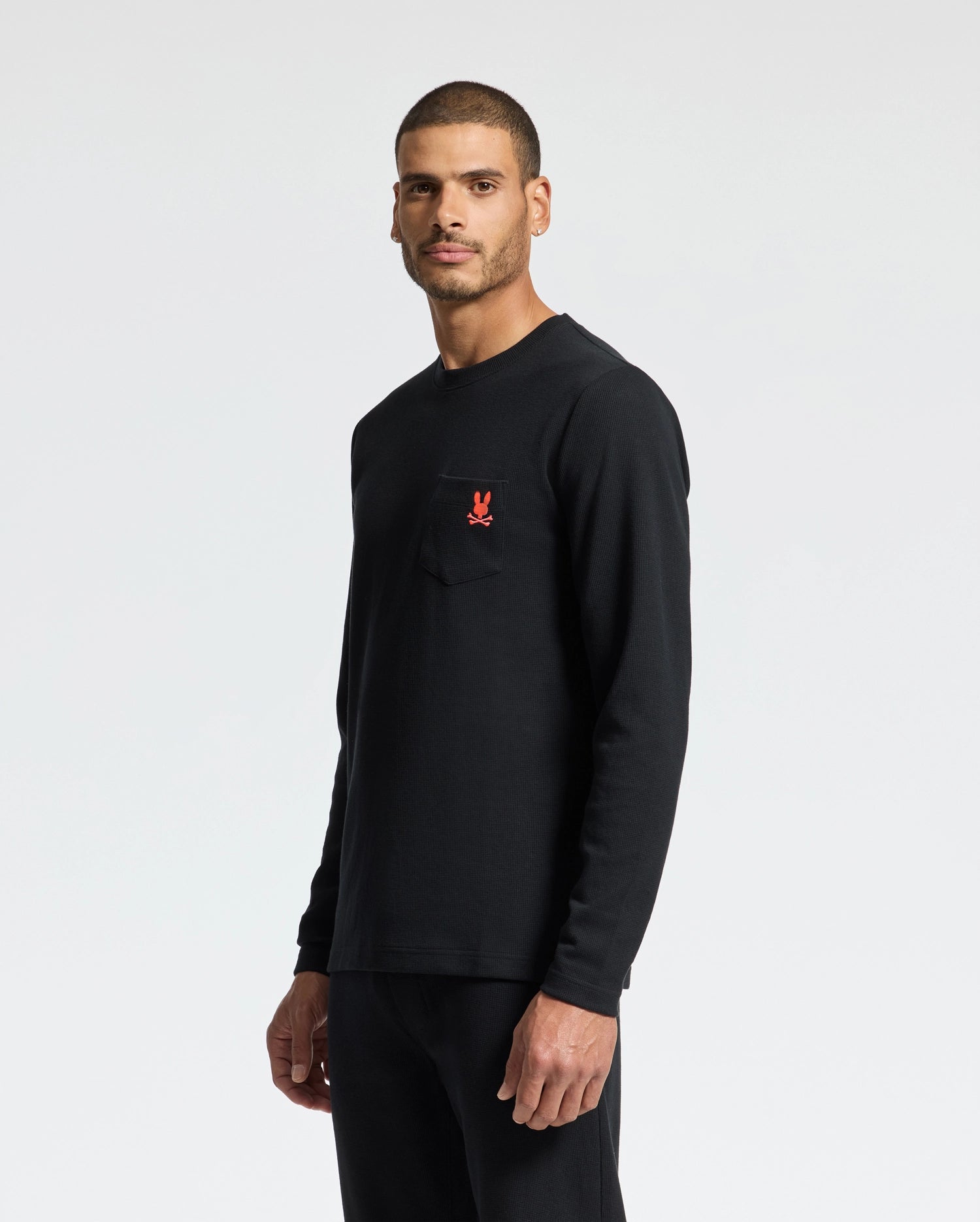 MENS VAL WAFFLE LOUNGE LONG SLEEVE TEE - B6T672E200