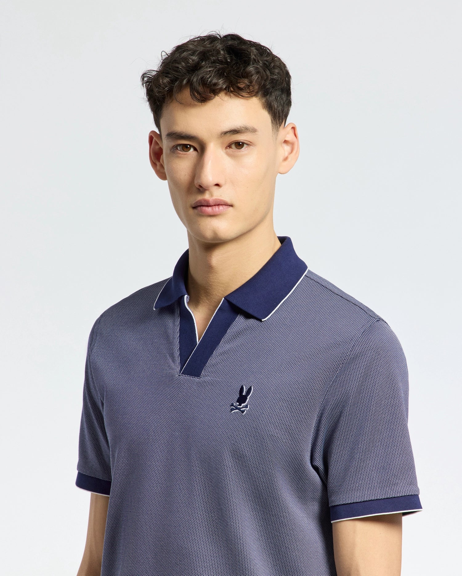MENS MACKAY JACQUARD JOHNNY COLLAR POLO - B6K408F200