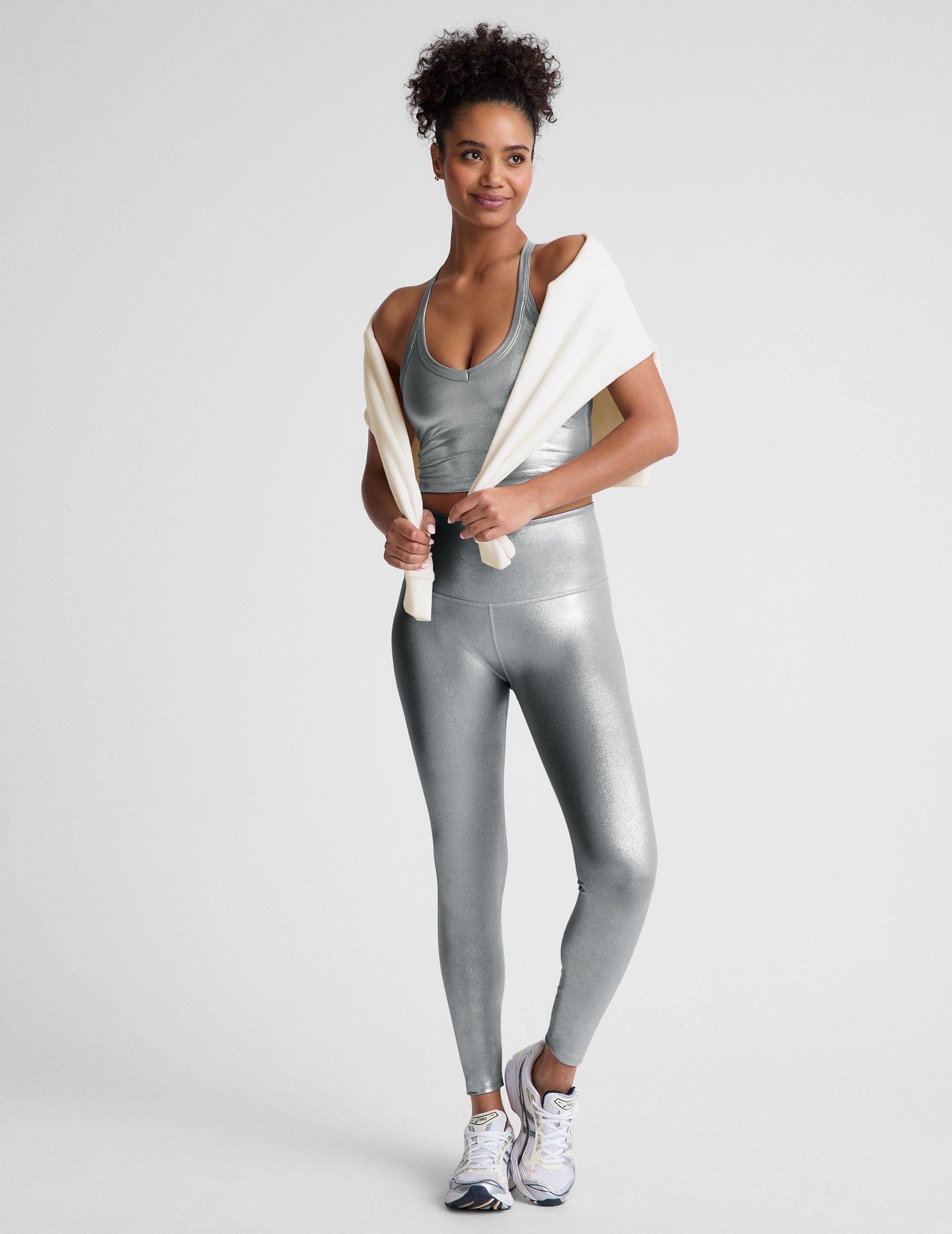 Liquid Silver On The Up Cropped Tank