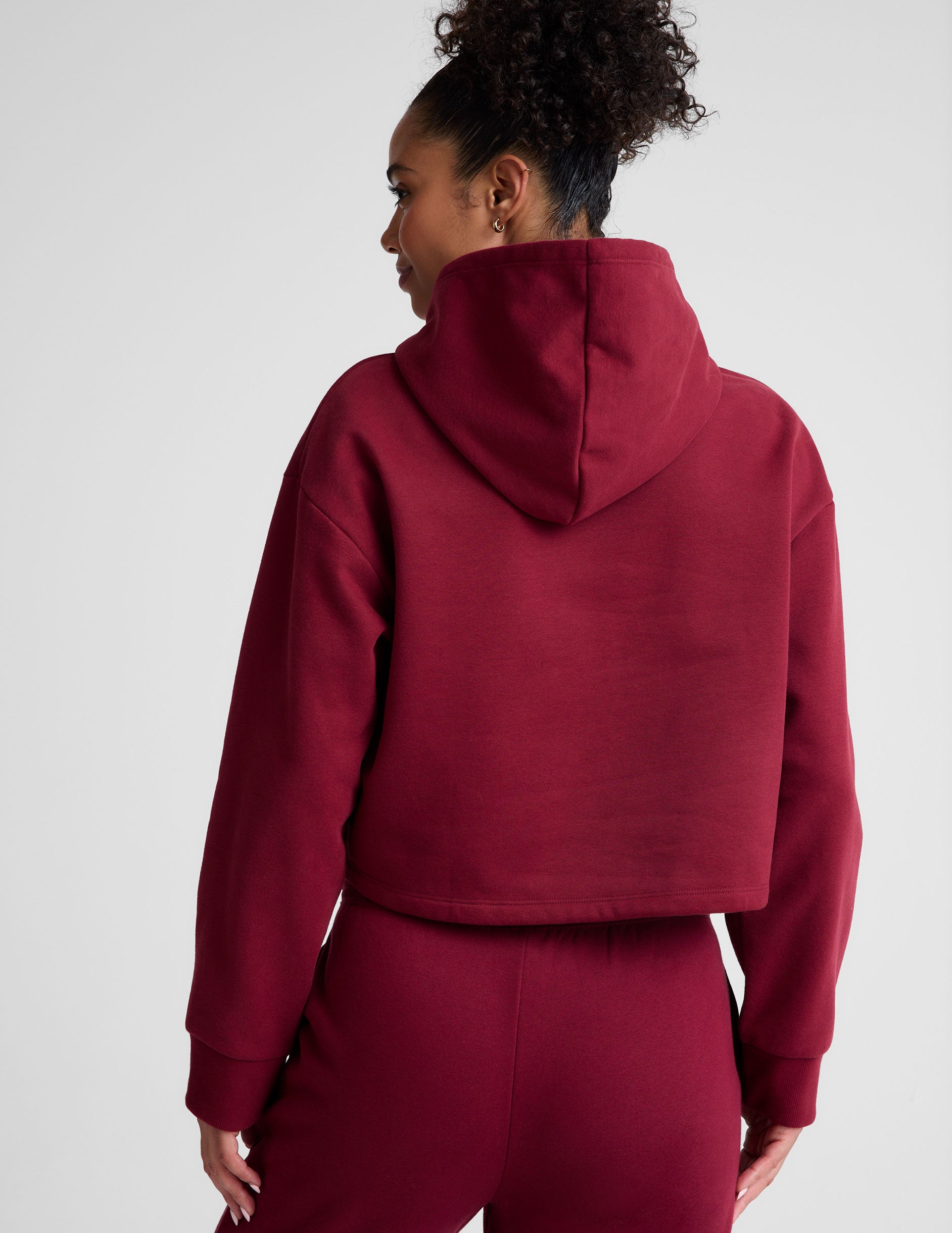LuxeFleece Happiness Cropped Hoodie