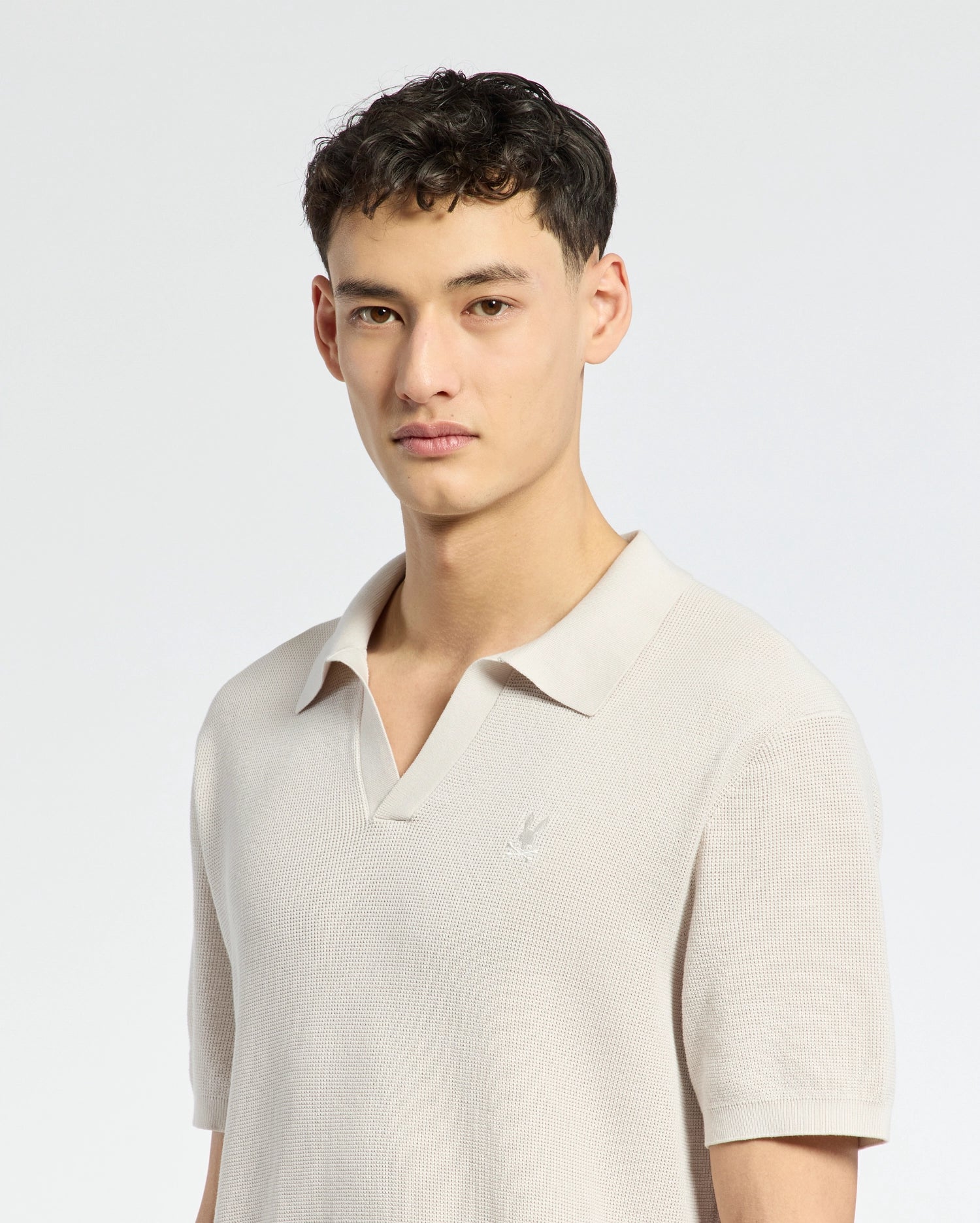 MENS LEETON JOHNNY COLLAR KNIT POLO - B6E562F200