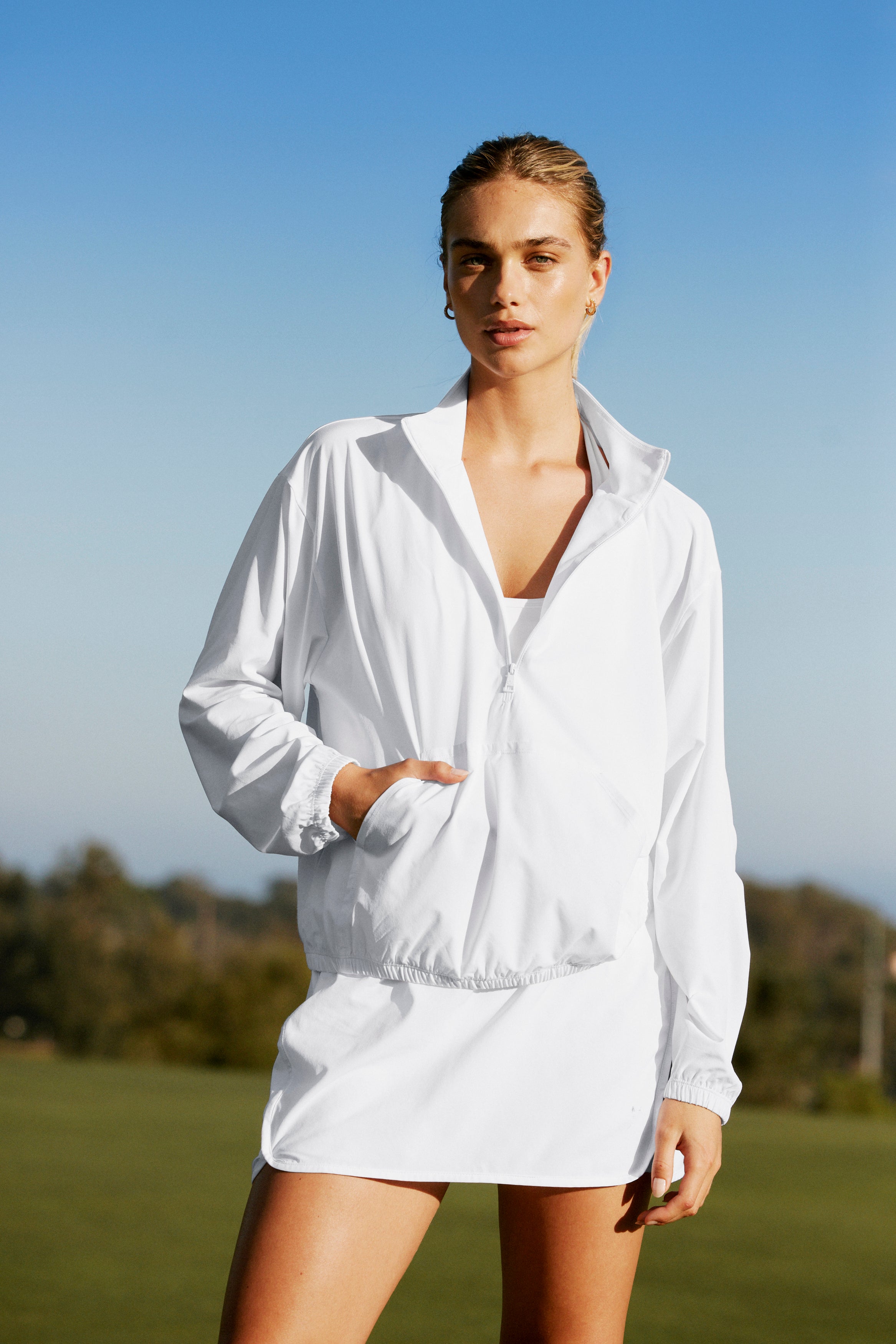 Stretch Woven In Stride Half Zip Pullover