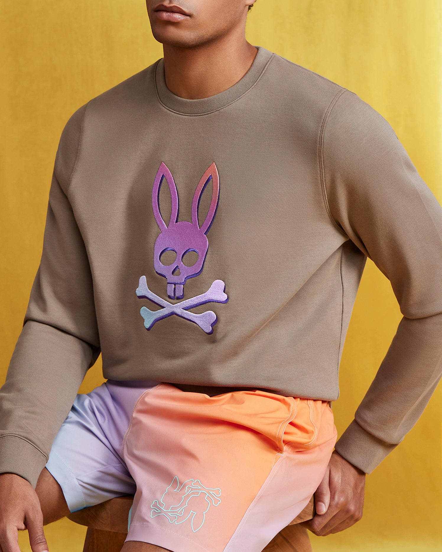 MENS BLOOMINGTON OMBRE EMBROIDERED CREW SWEATSHIRT - B6S924A2FT