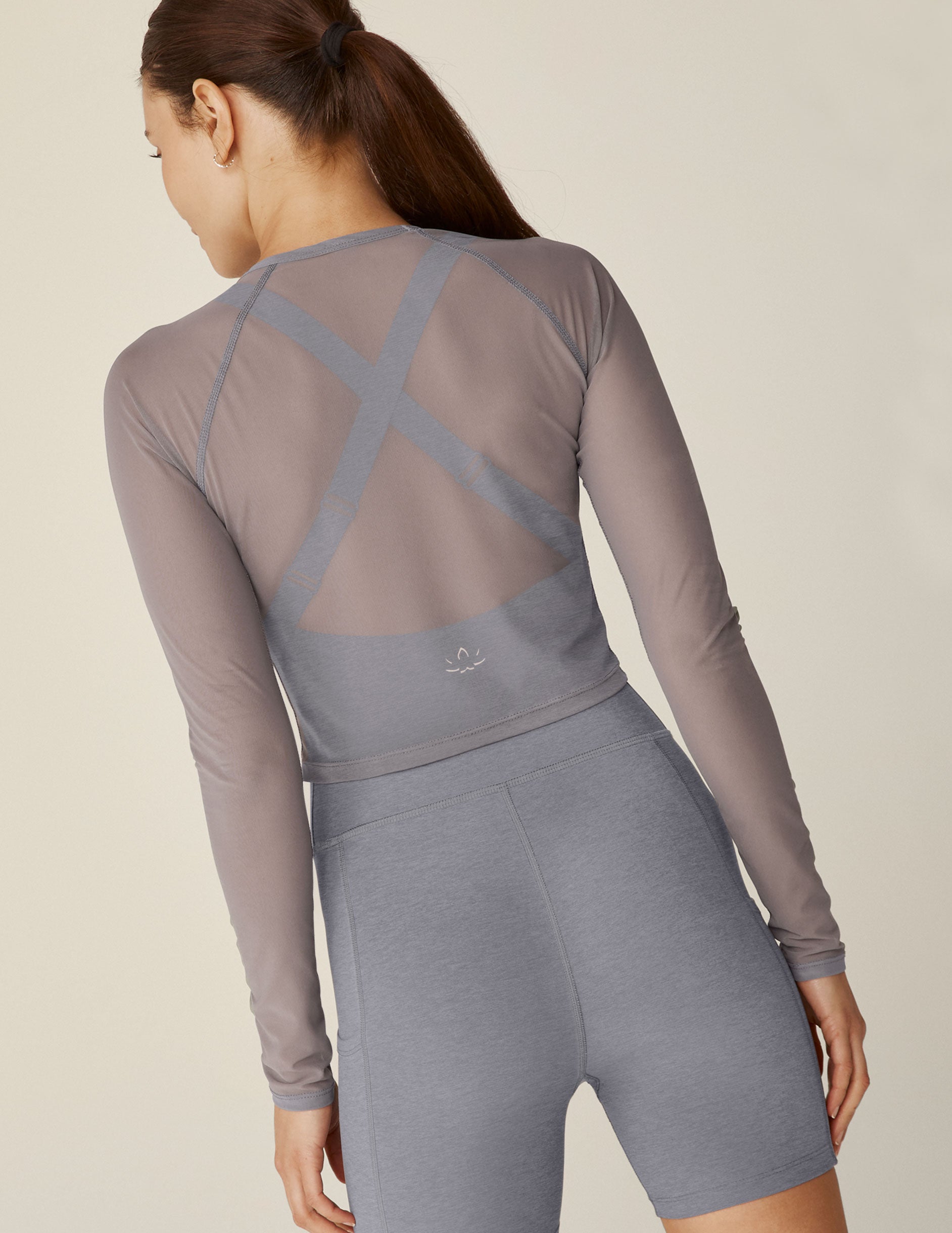 Show Off Mesh Long Sleeve Cropped Top