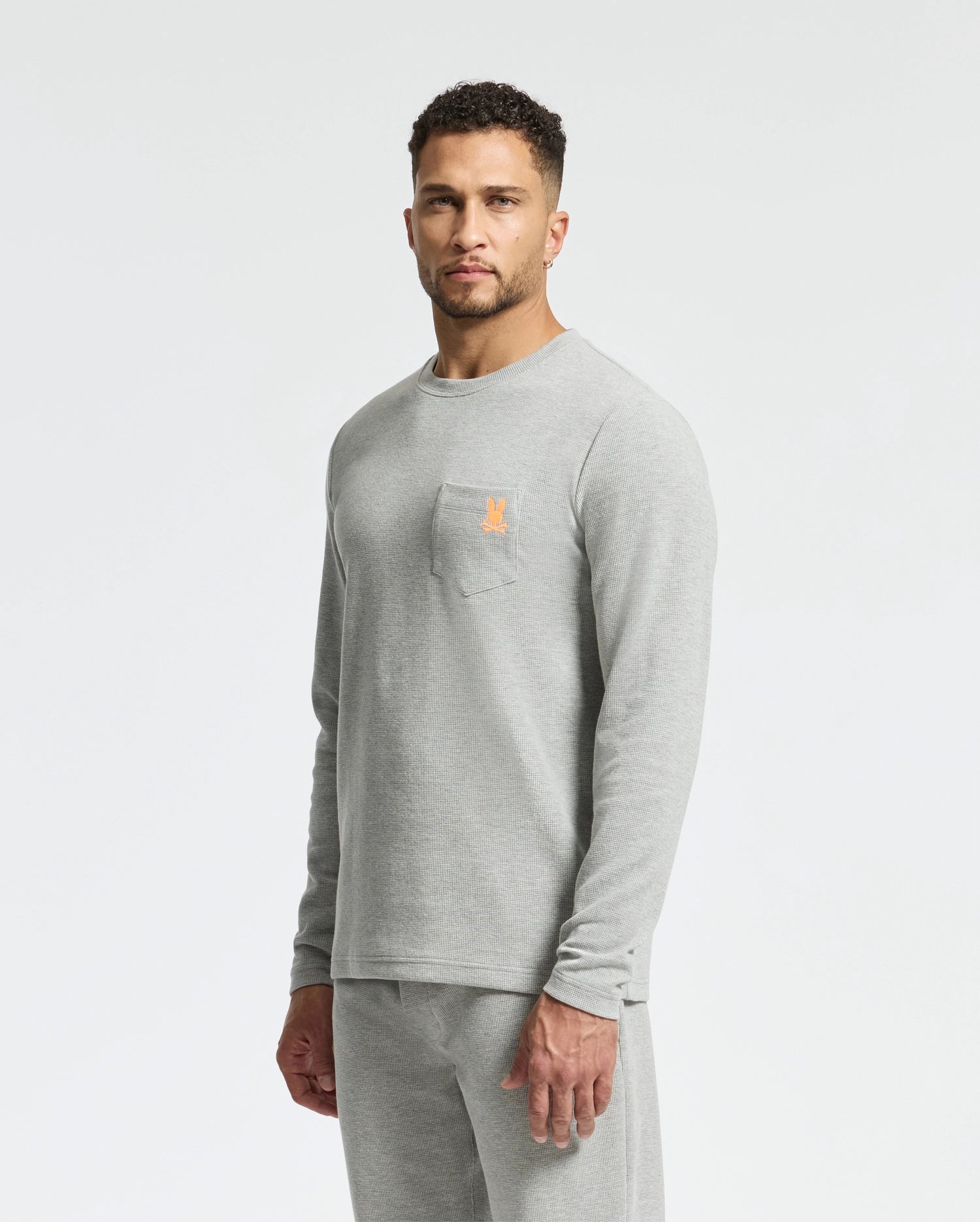 MENS VAL WAFFLE LOUNGE LONG SLEEVE TEE - B6T672E200