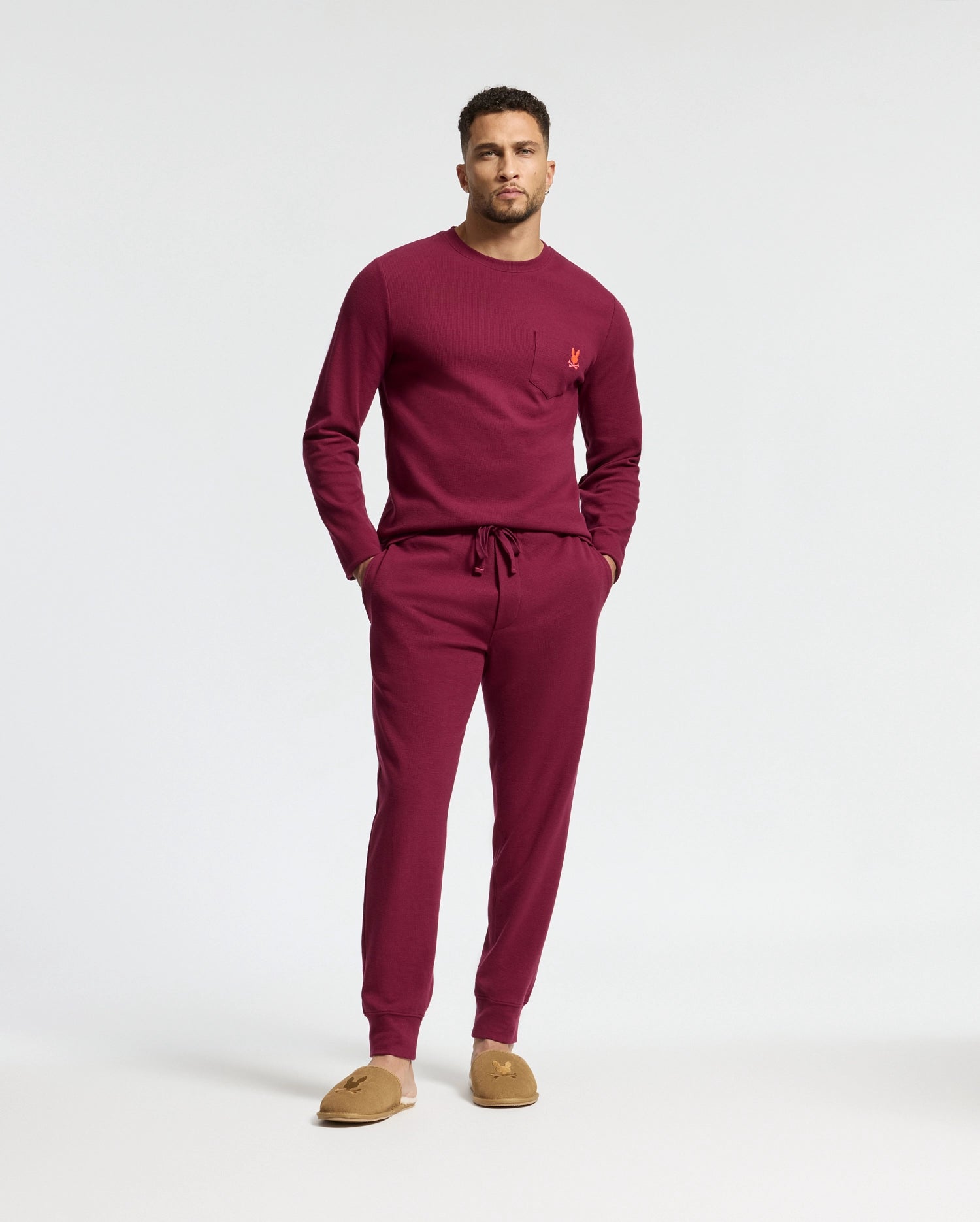 MENS VAL WAFFLE LOUNGE LONG SLEEVE TEE - B6T672E200