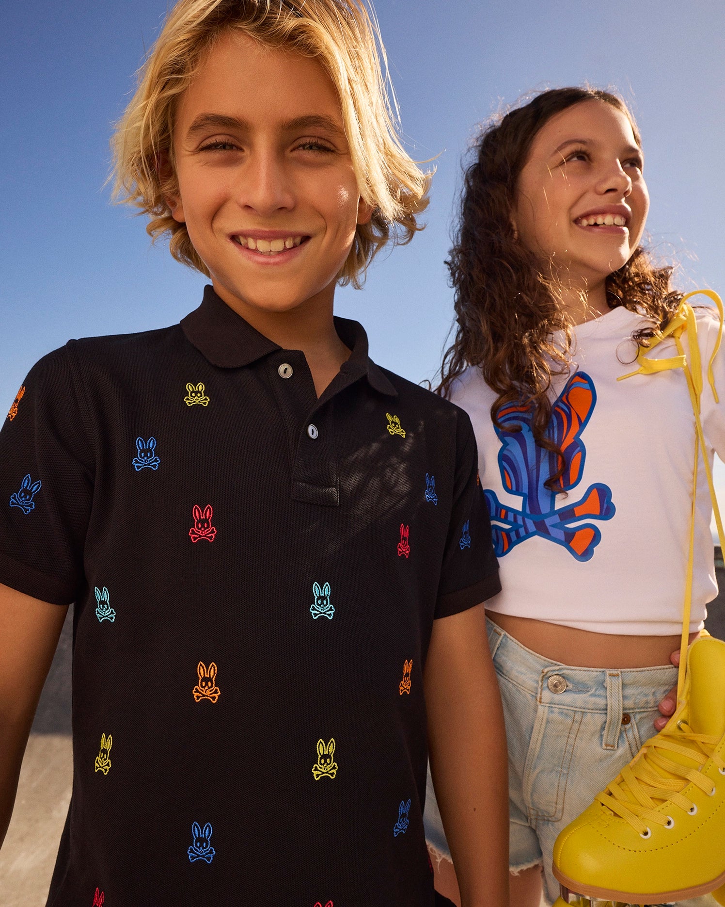 KIDS BONHAM ALL OVER BUNNY PIQUE POLO - B0K501C200
